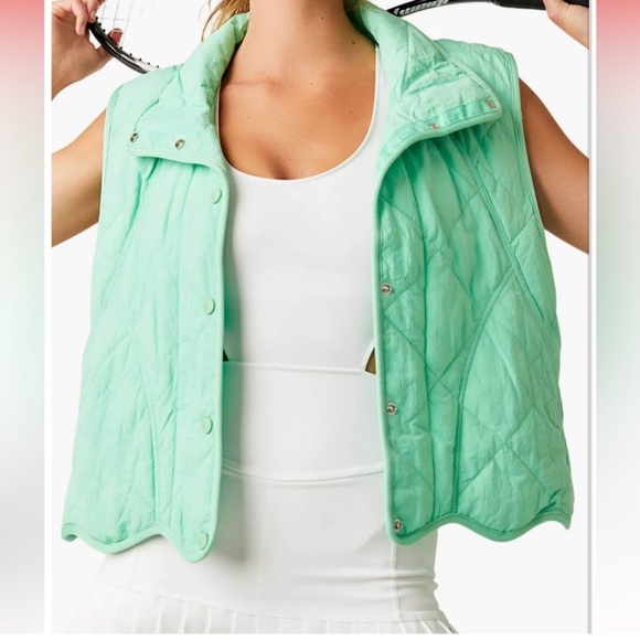 Free people movement Women's Green Quinn Quilted puffer Vest size M NEW